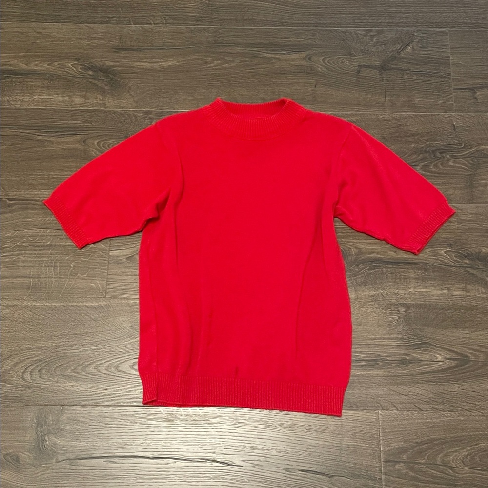 Vintage Sophisticated by Pendleton Red Crewneck Short Sleeve Sweater, Size Small